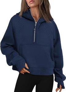 Sudadera con Capucha Verde para Mujer, Color Sólido, Manga Larga, Tejida, Informal, para Otoño, Transpirable, Corte Regular - Product Image 3
