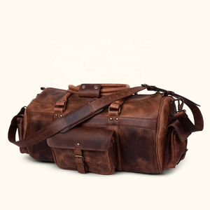 Bolsa de Viaje de Cuero Genuino de Alta Calidad en Oferta, Bolsa de Lona de Cuero para Hombre - Product Image 5