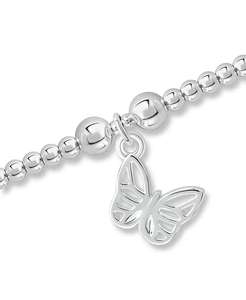 Bracelet à breloques papillon perlé plaqué argent | Macy's - Product Image 3