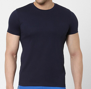 T-shirt en coton uni léger pour homme, coupe classique, col rond, décontracté, doux, basique, pour le streetwear quotidien, mode, OEM personnalisé - Product Image 1