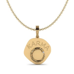 Collar con Colgante Karma de Plata 925, Moissanita y Aleación de Zinc, Amuleto Geométrico de Moda - Product Image 1