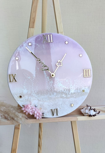Round Crystal Resin Epoxy Decorative <b>Clock</b> Handmade Wooden <b>Silent</b> Wall <b>Clock</b> for Premium Home Decoration - Product Image 4