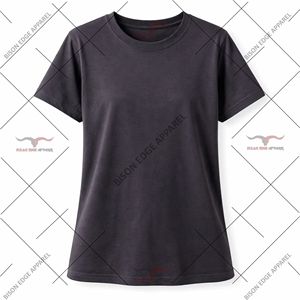 เสื้อยืดคอกลมผู้หญิงแบบเรียบง่าย ผ้าฝ้าย 100% สวมใส่สบาย ระบายอากาศได้ดี แขนสั้น แฟชั่นฤดูร้อน รับผลิตแบบ OEM ODM - Product Image 5