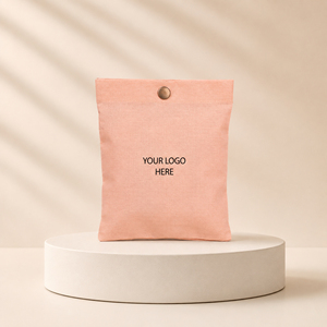 Pochette en coton personnalisée avec fermeture à bouton, sacs cosmétiques roses pour bijoux, montres, lunettes, emballage recyclable, logo imprimé à l'écran - Product Image 4