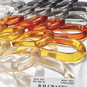 Nouvelles chaînes en résine colorées en gros, maillons de chaîne en résine en vrac pour la décoration, accessoires de chaîne en résine - Product Image 4