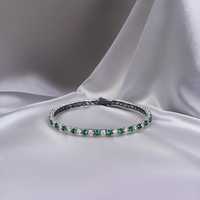 Bracelet en argent sterling émeraude de luxe vintage certifié IGI, design minimaliste délicat, bijoux en pierres précieuses faits à la main pour femmes, vente en gros