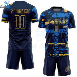 High Quality Custom Printed Soccer Uniform Set for Men's Teams with Quick Dry Breathable Jersey and Shorts Sportswear - Product Image 3