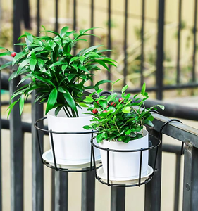 Support de pot suspendu en métal pour plantes, meilleur prix, support de fleurs suspendu pour balcon, support de pot pour balustrade en métal - Product Image 5