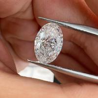 Diamant synthétique ovale 3 carats, cultivé en laboratoire CVD, effet glacé, pierre artificielle en vrac, blanc VVS, couleur D, meilleur prix de gros