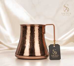 Mug à Moscow Mule en cuivre pur martelé avec paille et poignée métallique, forme conique, pour cocktails et bières, vente en gros - Product Image 4