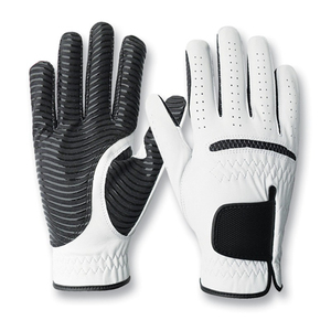 Guantes de Golf Vantrex Premium Blancos y Negros Personalizables, Antideslizantes, Transpirables, de Cuero Cabretta, con Logotipo Personalizado, Unisex, para Mano Izquierda, de Calzado Fácil - Product Image 1