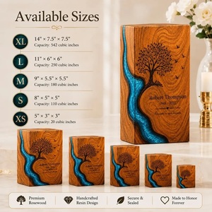Personalized American Style Eco-Friendly Durable Wooden Cremation Urn <b>Box</b> for Human Ashes Handmade Tree Life <b>Memorial</b> Keepsake - Product Image 4