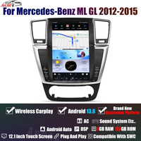 Autoradio Android 13 12,1'' avec navigation GPS, écran Tesla pour Mercedes Benz ML GL 2012-2015, lecteur multimédia DVD pour voiture