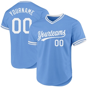 เสื้อเบสบอลแท้สีน้ำเงินขาว Thunder Blue White ของ OMMIZ INDUSTRY ขายส่งขายดีที่สุด - Product Image 6
