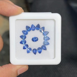Saphir bleu naturel, pierre précieuse facettée, pierre précieuse pour la fabrication de bijoux, vente en gros, forme poire et 1 pièce ovale 7x5mm - Product Image 4