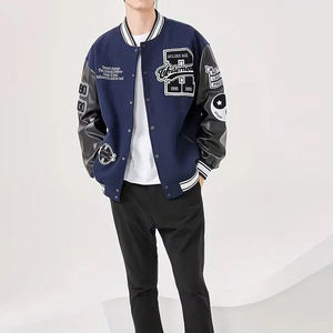 Chaqueta Varsity de Moda para Hombre, con Logotipo Bordado Personalizado, Cuello Alto, Mangas Largas, Transpirable, para Invierno - Product Image 3