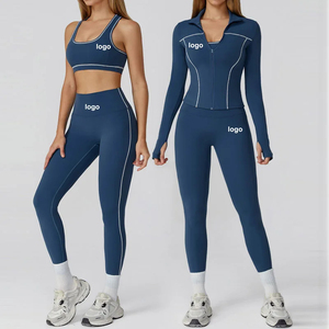 Seamless <b>Women</b> Sports Gym Fitness Suit Long Sleeve <b>Jacket</b> Yoga Suit Tight Height Stretch Peach Hips Pants Yoga Sets - Product Image 6