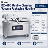 Machine d'emballage sous vide DZ-400C à double chambre robuste pour viande de bœuf, de porc, de steak et produits surgelés en vrac, 20m³/h, 0.9kW, 380V, barre de scellage de 400mm