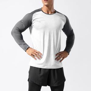 Autumn Winter Outdoor Running Fitness T-shirt 180 Grams Quick-Drying Long-Sleeved Crewneck Training <b>Suit</b> Solid Pattern Casual - Product Image 3
