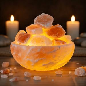 Lámpara de Sal Rosa del Himalaya Auténtica, Hecha a Mano, Luz de Roca de Cristal, Brillo Natural, Pieza Decorativa, Relajante, Decoración Natural para el Hogar - Product Image 4