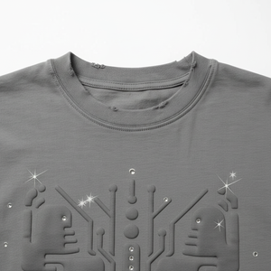 Camiseta Personalizada con Estampado Digital, Tejida, 100% Algodón, Unisex, Estilo Urbano, Logotipo Frontal Sólido, Transpirable, Cuello Redondo, Manga Corta, Corte Regular - Product Image 4