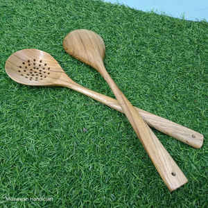 Nouveau Design Ensemble de Cuillères en Bois de Teck de 2 Pièces en Gros Ustensiles de Cuisine Faits à la Main Soupe Café Thé Miel Dessert pour Ustensiles de Cuisine - Product Image 3