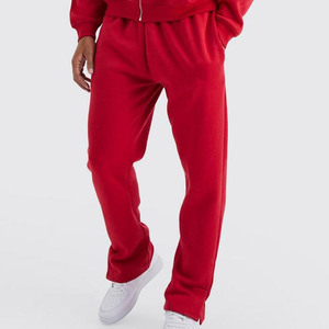 Conjunto de Chándal con Capucha y Cremallera de Algodón y Forro Polar Rojo Unisex, Pantalones Jogger con Logotipo Personalizado, Venta al por Mayor, OEM, Ropa Deportiva, Ropa Informal - Product Image 5