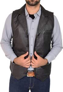 Gilet en cuir pour homme sur mesure, en cuir de vachette de qualité supérieure, élégant, prix de gros, confortable - Product Image 3