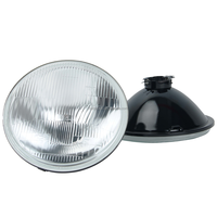 Phare rond semi-étanche 7 pouces 6014 en verre plat/courbé avec ampoule H4 adaptative, faisceau haut/bas, boîtier en fer noir - Vente en gros usine