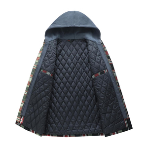 Sudaderas con capucha de franela para hombre con capucha con 2 bolsillos delanteros y cremallera ajustable, sudaderas con capucha de franela suaves y cómodas, buen material - Product Image 3