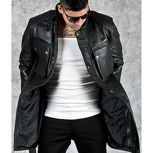 Vestes pour hommes style gothique Dark Knight, style punk, col montant, en cuir imperméable, pour cosplay - Product Image 1