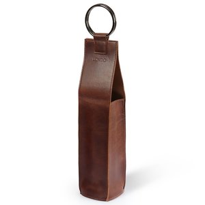 Porte-vin en cuir véritable au design portable, logo personnalisé, protection pour une seule bouteille, sac de transport vintage, coffret cadeau pour vin LEB-0092D - Product Image 5