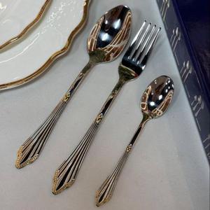 Juego de cubiertos de acero inoxidable de alta calidad con acabado espejo, 7 piezas, para suministros de restaurante, diseño moderno, personalizable. - Product Image 6