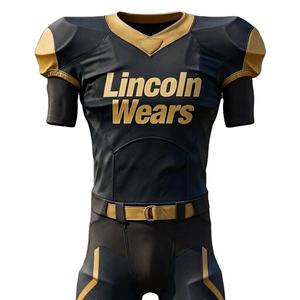 Uniforme de Fútbol Americano Personalizado de Manga Corta, Ligero y Transpirable, Talla Grande, Alta Calidad, Nuevo Estilo, Color Liso, 100% Frontal - Product Image 1