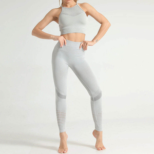 Women's <b>Crop</b> <b>Top</b> & Shorts 2-Piece Set Spandex/Nylon Material Elastic Waist High-Waisted Design Quick Dry Adjustable Straps - Product Image 2