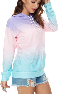 Sweat à capuche tie-dye pour femme, en polaire super douce de qualité supérieure, aux couleurs pastel vives et accrocheuses, design moderne et élégant, de la collection Solid Trader. - Product Image 5