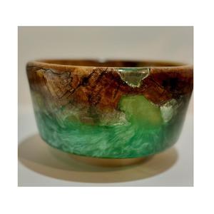 ชามเรซิ่นอีพ็อกซี่ทำมือพรีเมียมและไม้กระถินลายธรรมชาติ ปราศจากสาร BPA เคลือบเรซิ่นสำหรับอุปกรณ์รับประทานอาหารสุดหรู - Product Image 1