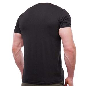 เสื้อยืดคอตตอน 100% พิมพ์โลโก้ตามสั่ง สำหรับผู้ชาย ทรงหลวม แห้งเร็ว สวมใส่สบาย บริการ OEM ระบายอากาศได้ดี คอวี เสื้อยืดแบบกำหนดเองได้ - Product Image 4