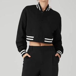 Veste universitaire courte pour femme, style vintage, avec logo personnalisé, nouvelle collection, en cuir brodé, idéale pour l'extérieur - Product Image 5