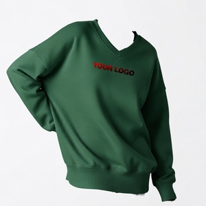 Sweat-shirt unisexe surdimensionné à col rond, épais et décontracté pour l'hiver, coupe carrée, couleur unie, sans capuche, avec poche latérale, personnalisable, style streetwear - Product Image 2