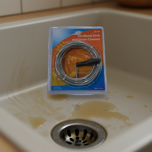 Déboucheur industriel de 5 mètres en fil chromé anti-corrosion pour usage en cuisine – Pratique pour l'entretien des canalisations - Product Image 2