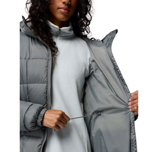 Manteau d'hiver chaud en tricot pour femme avec doublure en laine, épais et lourd, deux poches latérales, col à capuche, design bulle - Product Image 4
