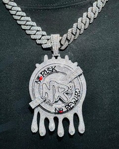 925 argent Sterling personnalisé VVS Moissanite diamant initiale NR lettre pendentif fabriqué à la main meilleur prix pour les occasions de fête - Product Image 1