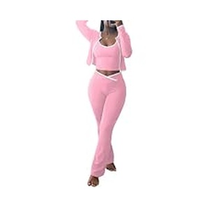 Top corto de yoga para mujer con ribete en contraste, cintura alta acampanada, logo frontal sólido, transpirable, sin espalda, ajustado, deportivo, color nude - Product Image 5