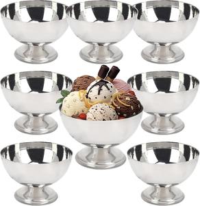 Tazón de Metal para Helado con Cuchara, Vaso de Acero Inoxidable, Vajilla de Primera Calidad - Product Image 2