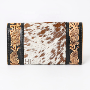 Cartera Trifold de Cuero Vacuno Estilo Bohemio Vintage, Hecha a Mano, con Protección RFID, para Mujer - Product Image 4