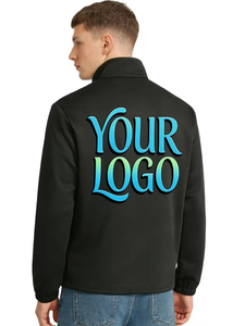 Custom Children Men's Plus Size Quarter-Zip Collar Zip-Up Sweatshirt 100% Cotton Winter Thin Style Customizable Front Back - Product Image 3