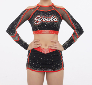Nouveaux uniformes de cheerleading personnalisés avec strass, pour compétitions, toutes étoiles, différentes couleurs et tailles, haute qualité - Product Image 5