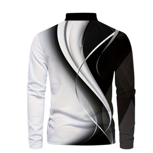 เสื้อเชิ้ตผู้ชายสไตล์ลำลองสำหรับฤดูใบไม้ร่วง พร้อมกระดุม ผ้าถักโพลีเอสเตอร์ระบายอากาศได้ดี แขนยาว ดีไซน์ทันสมัย - Product Image 1