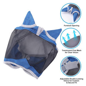 Meilleur masque anti-mouches pour chevaux, respirant, anti-moustiques, élastique, protection du visage avec protection des oreilles, masque pour chevaux - Product Image 4
